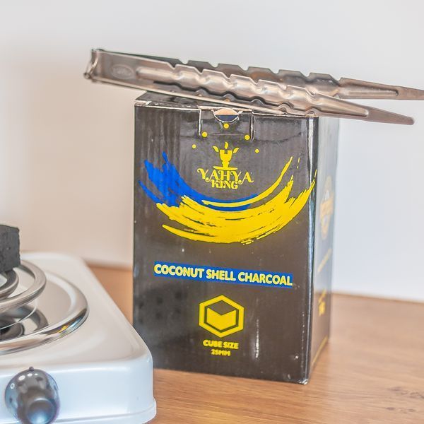 Набір: Електроплитка Yahya 1000W + 1кг Вугілля + Щипці 4558 фото